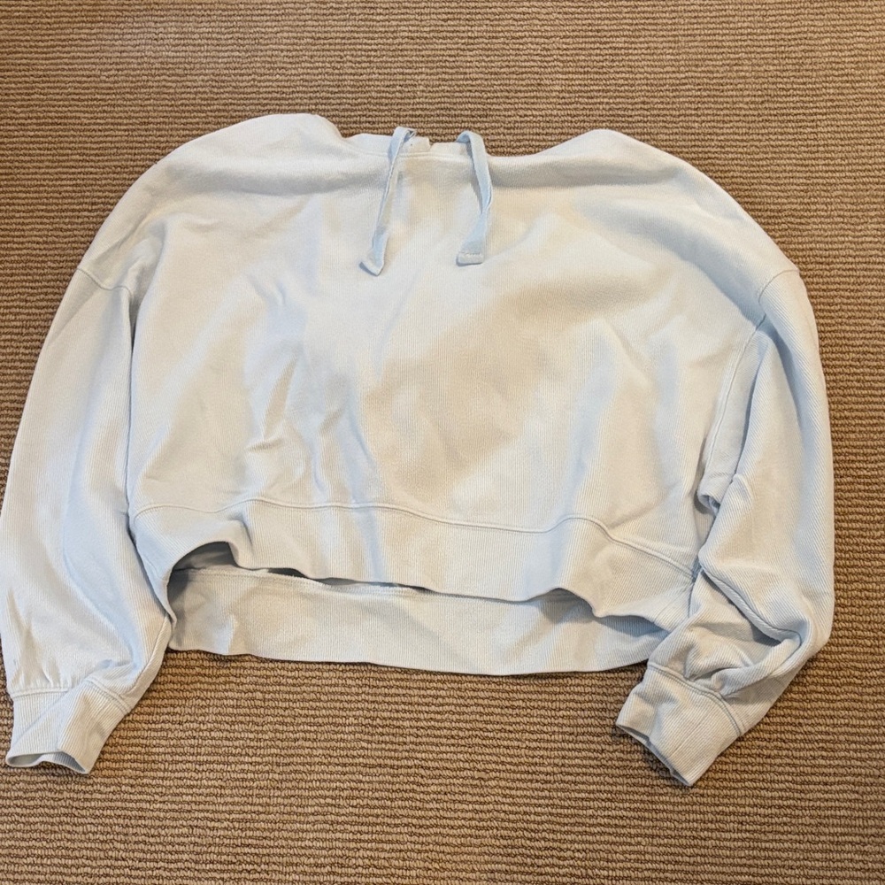 Light Blue Women's Cropped Hoodie